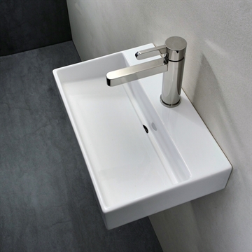 Unplug Mini - Litet handfat 25 x 38 cm i vitt porslin.